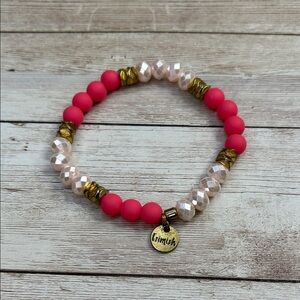 Erimish Pink and Gold Beaded Bracelet